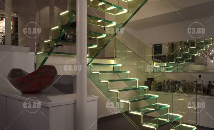 Интерьер гостиной с лестницей на второй этаж (50 фото)