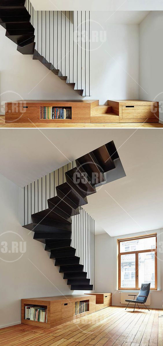 ✱⟪Встроенная мебель под лестницей⟫ ✅ дизайнерских идей