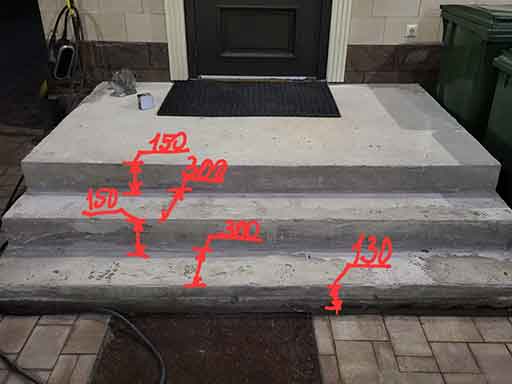 Отделка наружной лестницы к дому в Одинцовском районе. Замеры